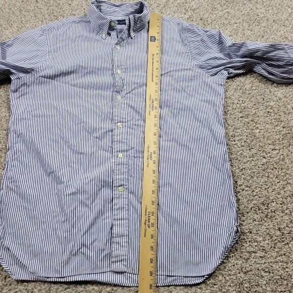 Polo Ralph Lauren Shirt Mens 16/40-41 Blue Striped Button Down Ling Sleeve - Picture 5 of 7